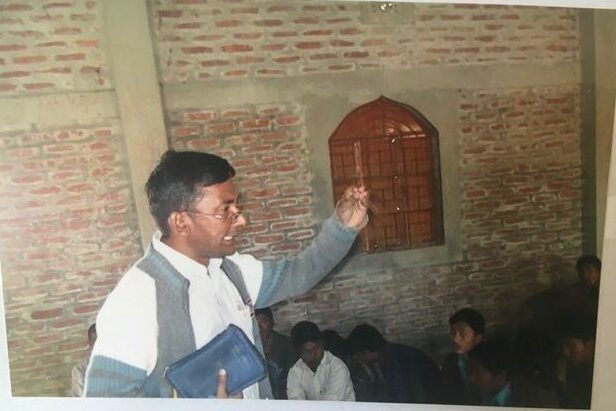 Pastor Prodip in his early days of preaching. Bangladesh.