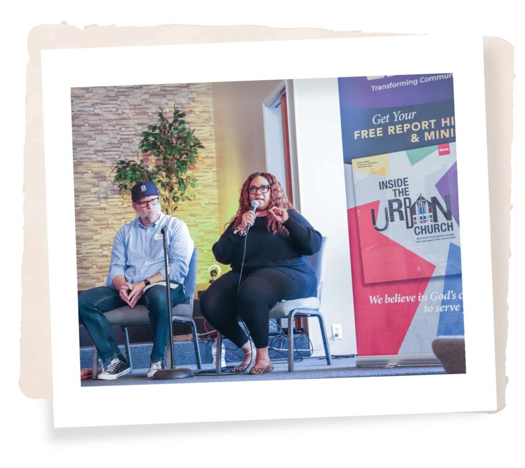 Pastor Shantell Owens speaks at the recent Empowering the Bay Area event.