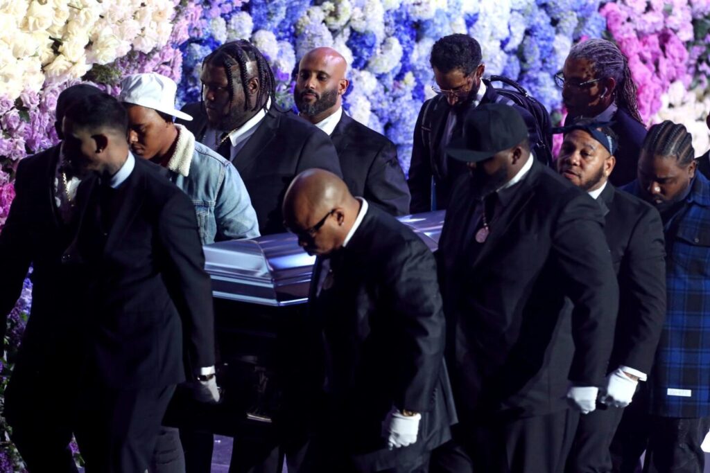Funeral procession for Nipsey Hussle's - photo from the L.A. Times.