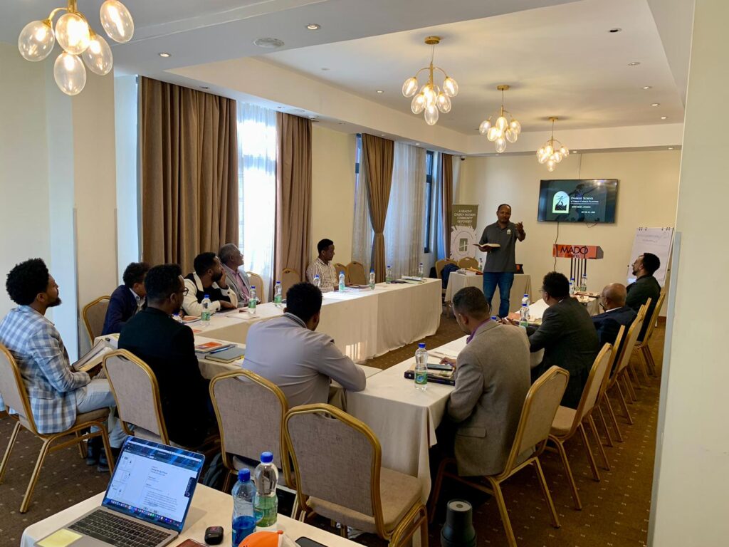 A World Impact trainer during the Ethiopian Evangel School of Church Planting